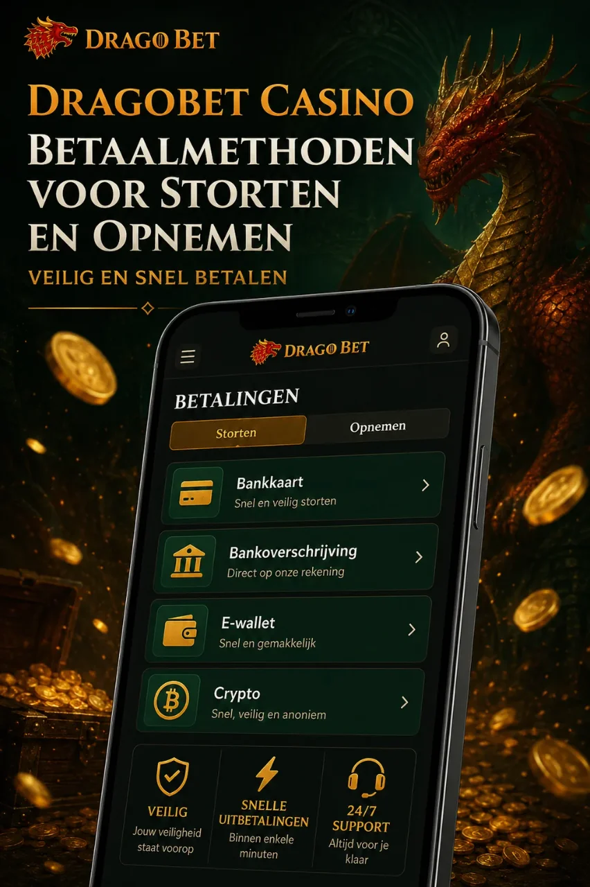 Dragobet Casino — Betaalmethoden voor Storten en Opnemen